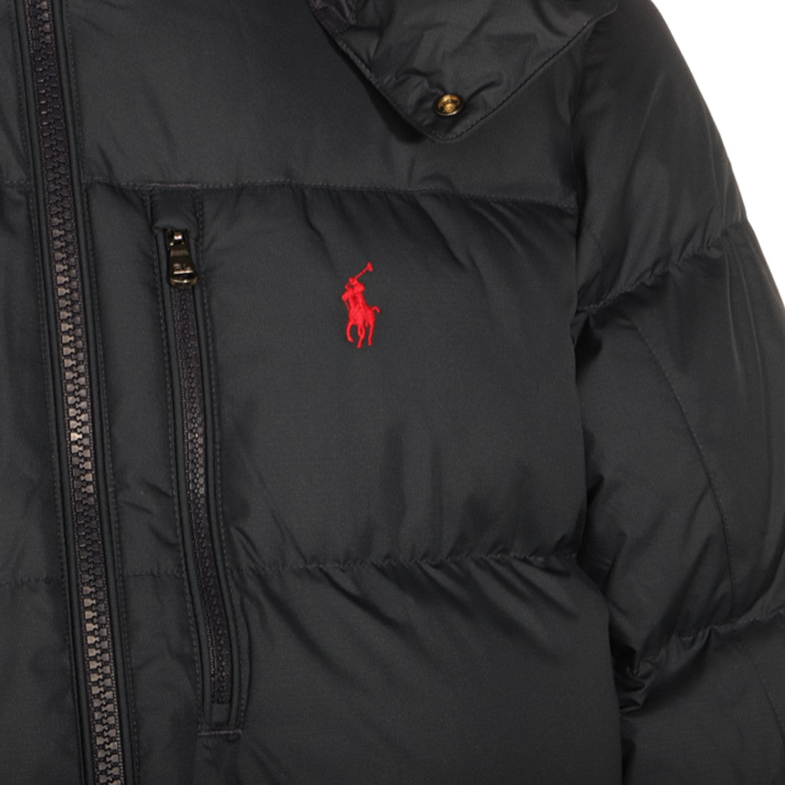 Polo Ralph Lauren Padded Coat With Quilted Design And Zippered Pockets