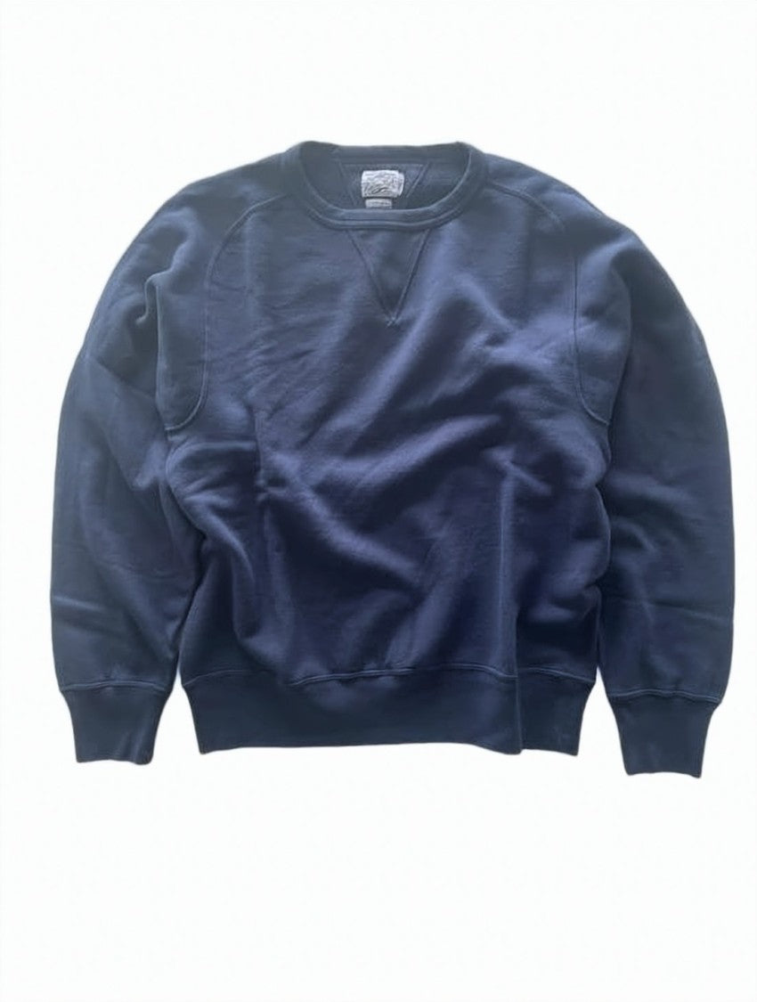 Riding High Long-Sleeve Crewneck Sweatshirt In Deep Navy With Ribbed Details