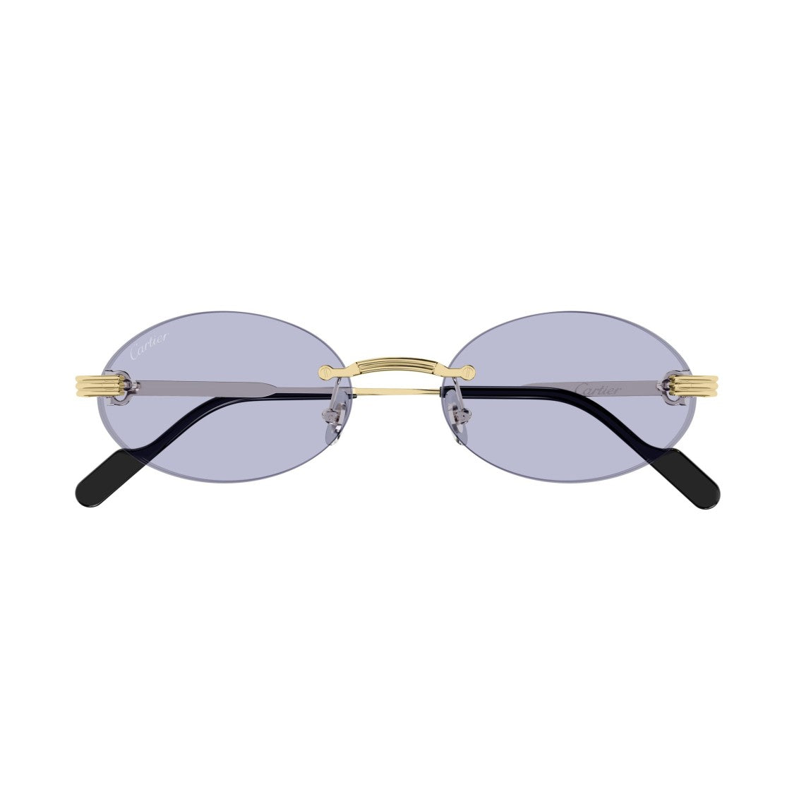 Cartier Oval-Shaped Rimless Sunglasses With Gold-Tone Accents