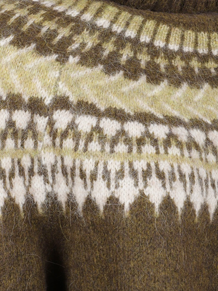 Barbour Fair Isle Roll-Neck Jumper In Soft Alpaca Blend
