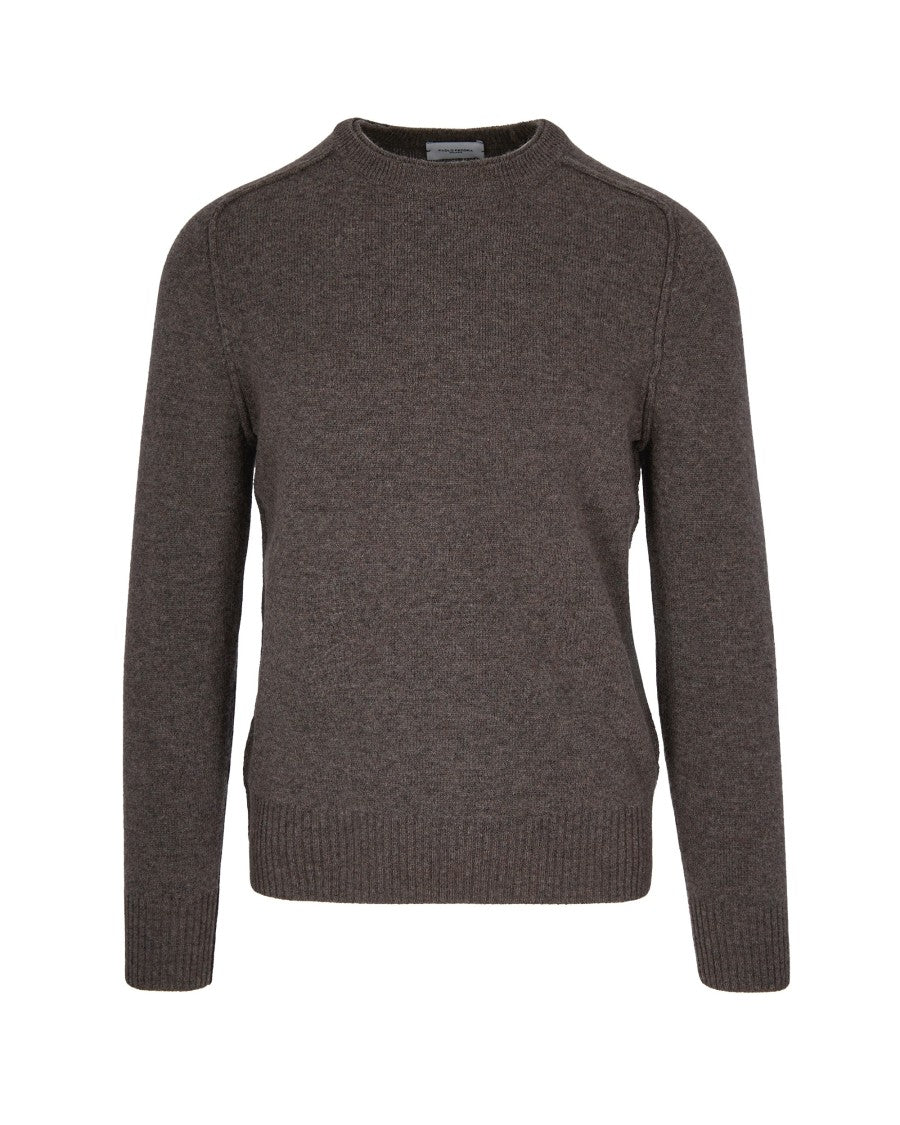 Paolo Pecora Mud Melange Virgin Wool Sweater
