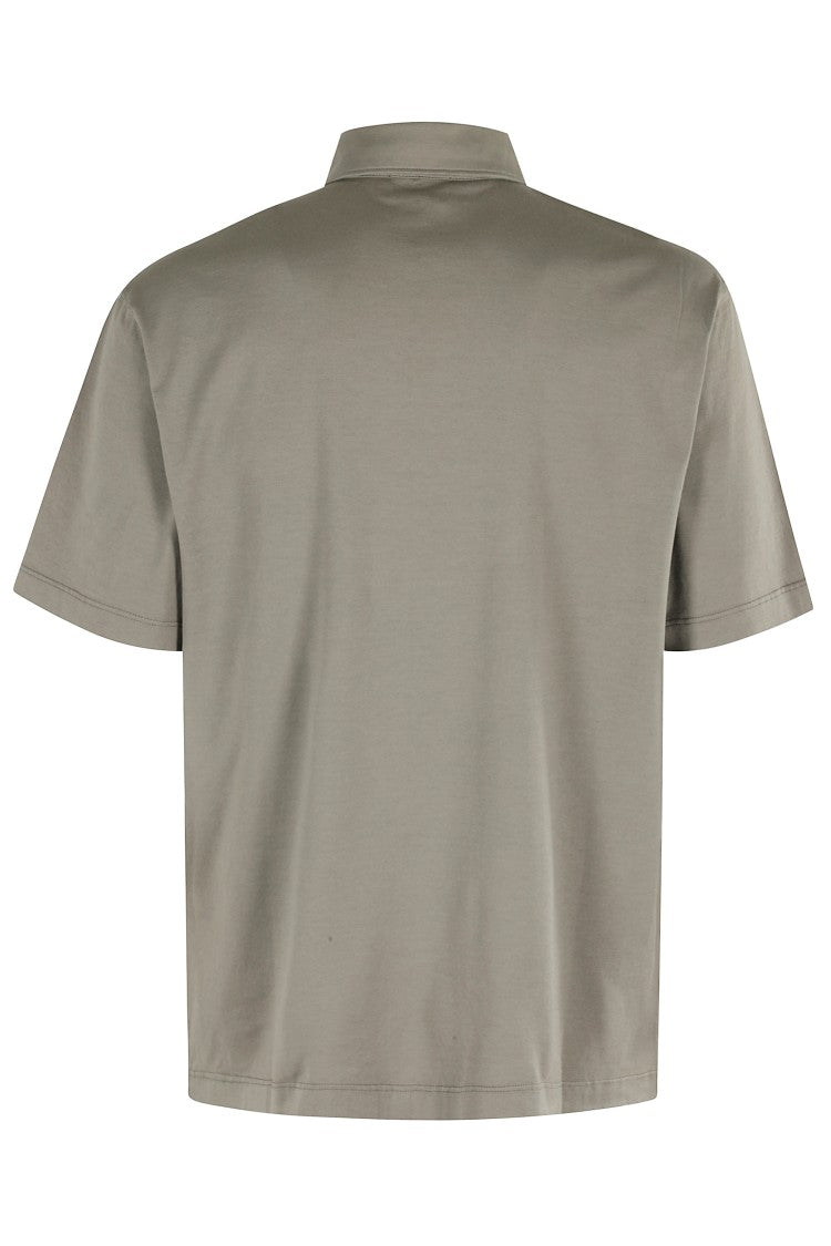 Roberto Collina Army Green Classic Buttoned Collar Polo Shirt