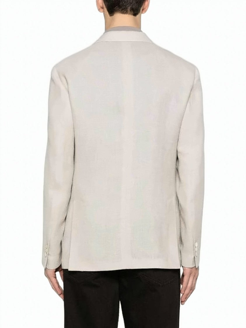 Lardini Tailored Lightweight Wool And Linen Blend Suit Set