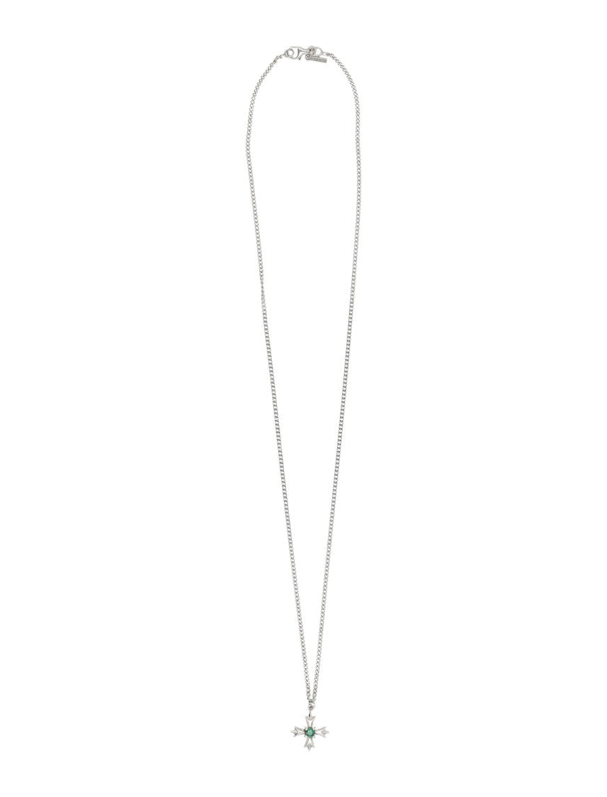 Emanuele Bicocchi New Mini Crest + Green Zircone Necklace