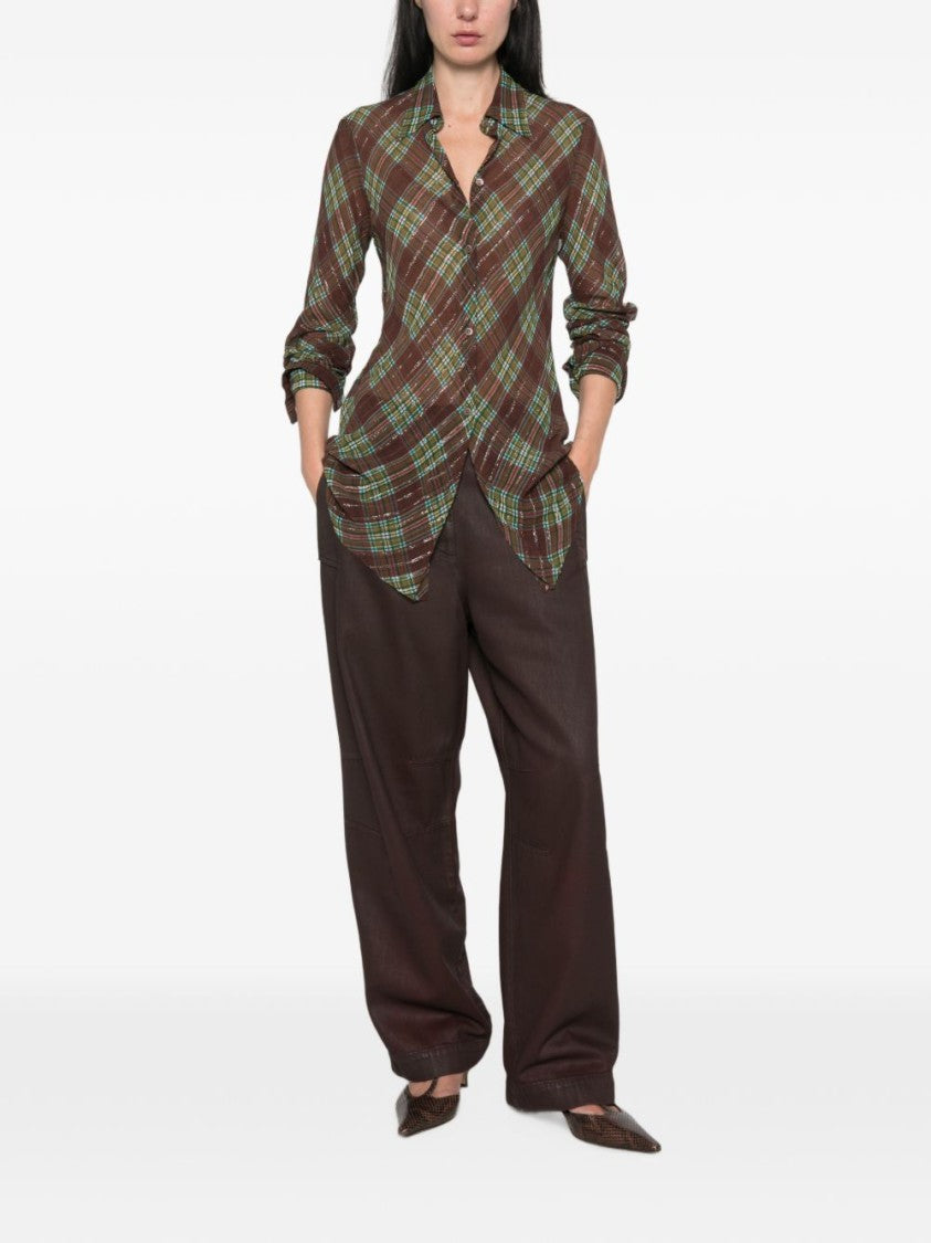 Dries Van Noten Diagonal Plaid Button-Down Shirt