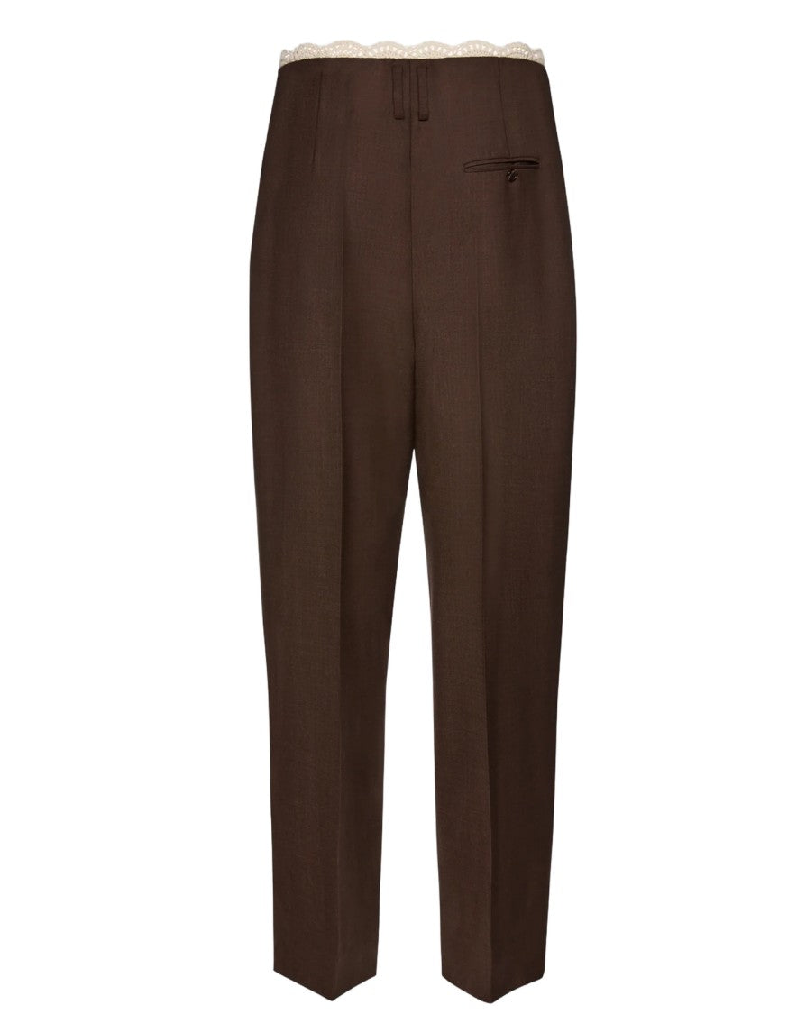 Magda Butrym Wool Tapered Trousers With Fabric Belt