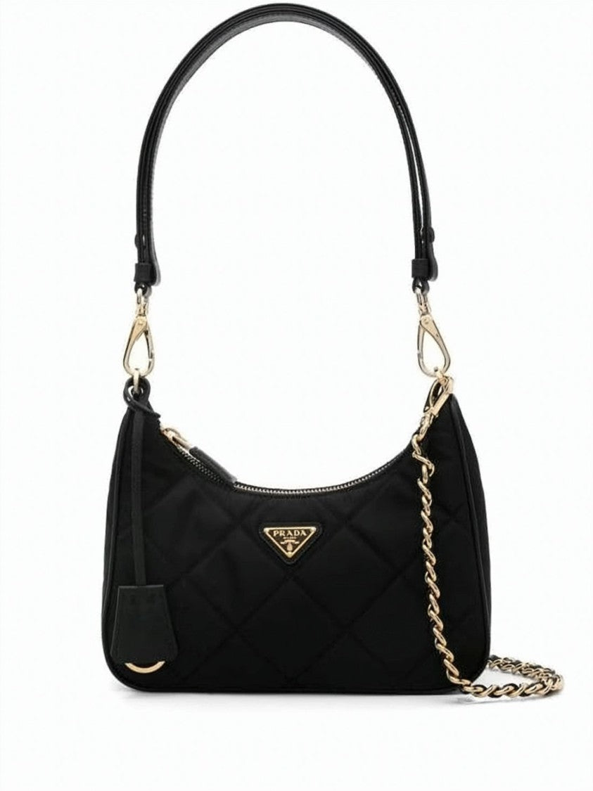 Prada Compact Quilted Nylon Shoulder Bag