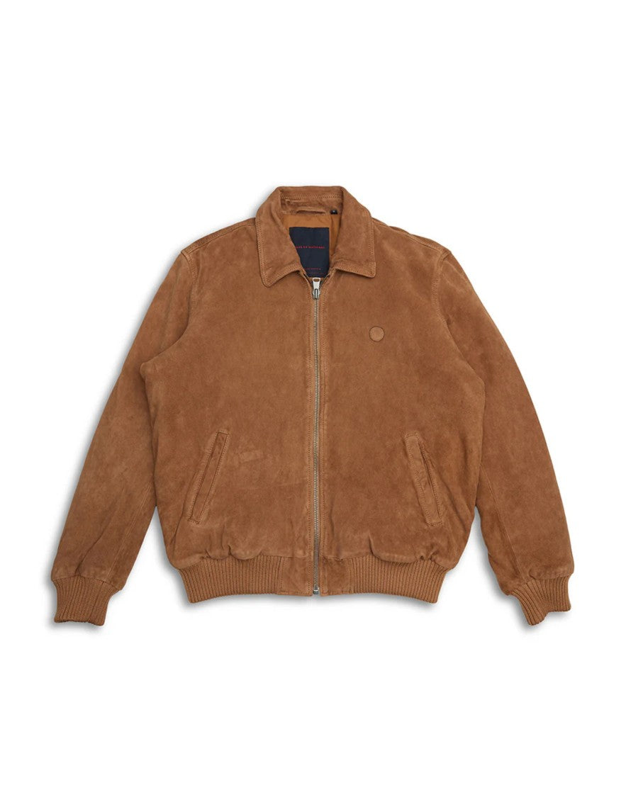 Deus Ex Machina Leather Bomber Jacket With French Collar
