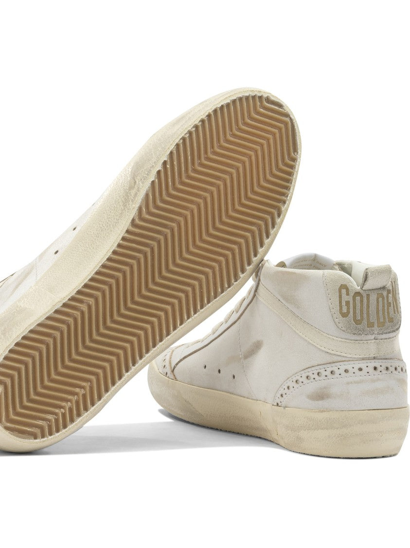 Golden Goose Leather Glitter Mid Star Sneakers