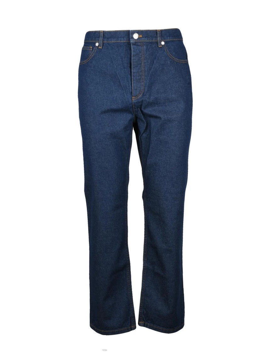 Maison Kitsuné Blue Cotton Straight-Leg Jeans