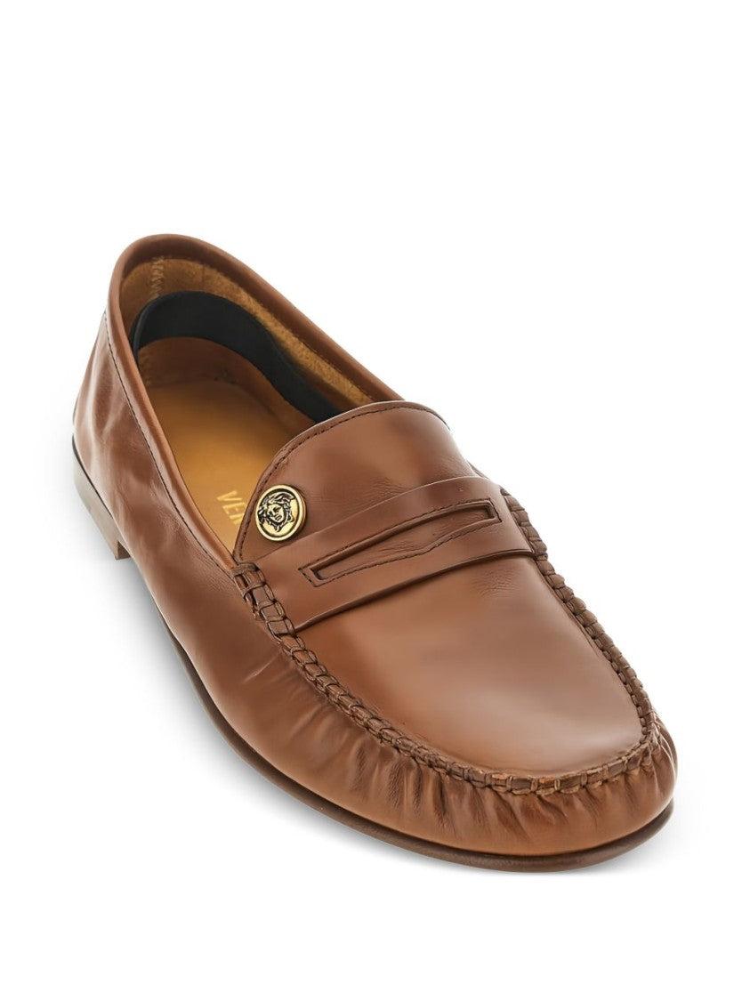 Versace Classic Brown Leather Loafers