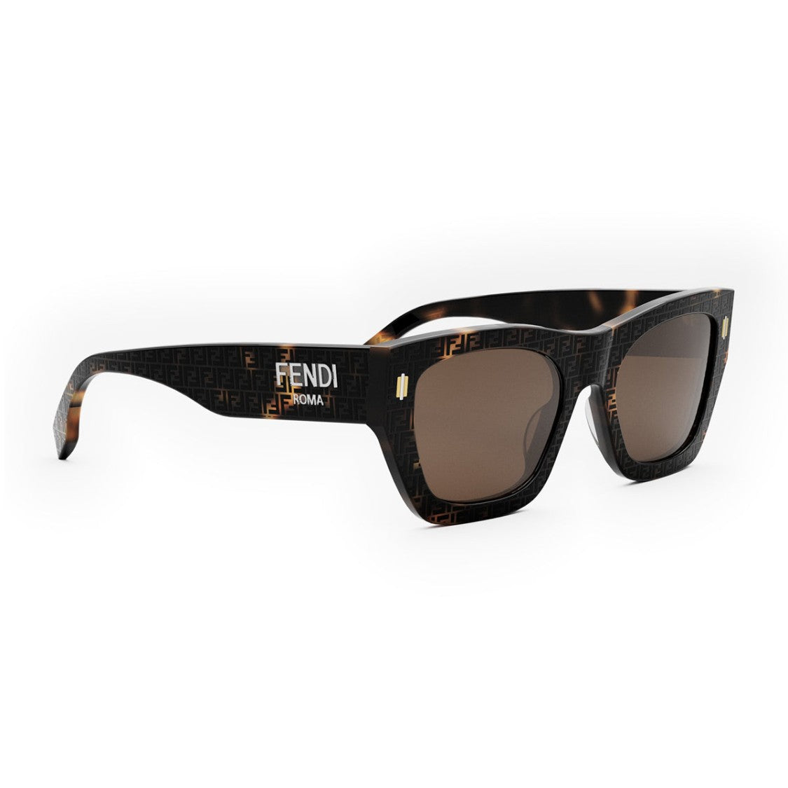 Fendi Havana Fe40100i Square Acetate Sunglasses