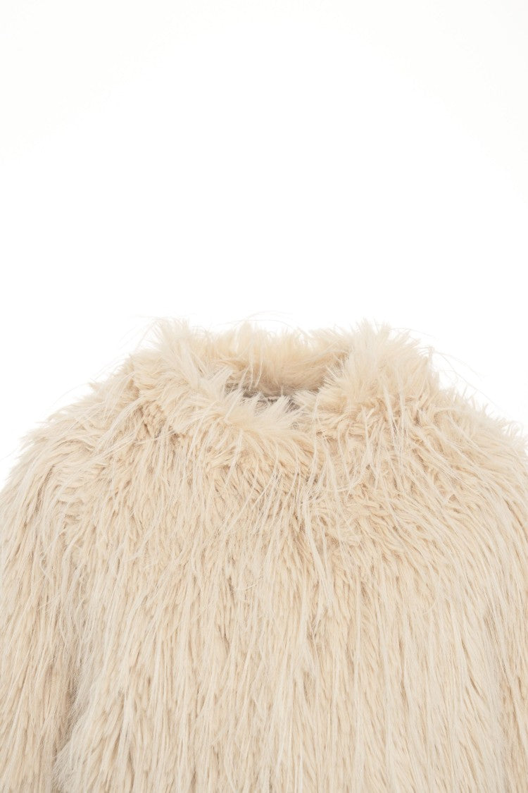 Bully Faux Fur Jacket With Textured Contrasts