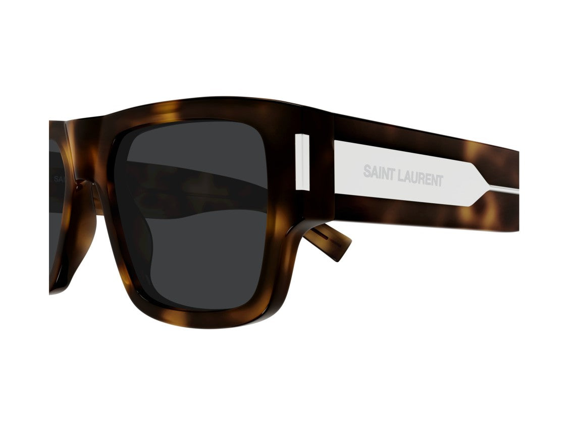 Saint Laurent Silver Sl 659 Tortoiseshell Oversized Square Sunglasses
