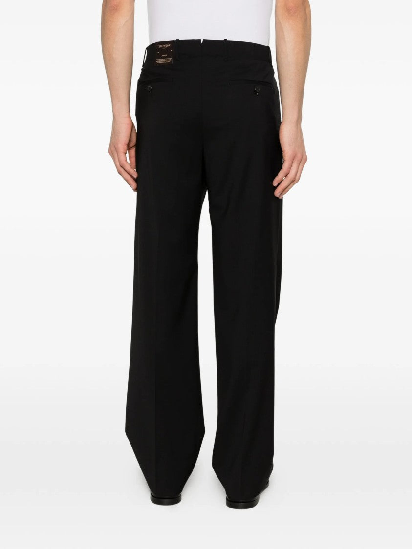Incotex Black Straight-Leg Structured Fabric Trousers