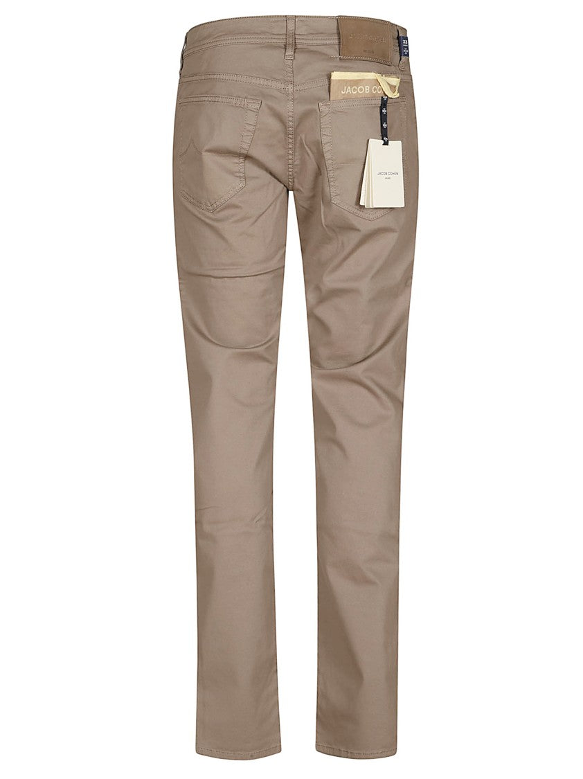 Jacob Cohen Tapered Taupe Trousers With Five-Pocket Design