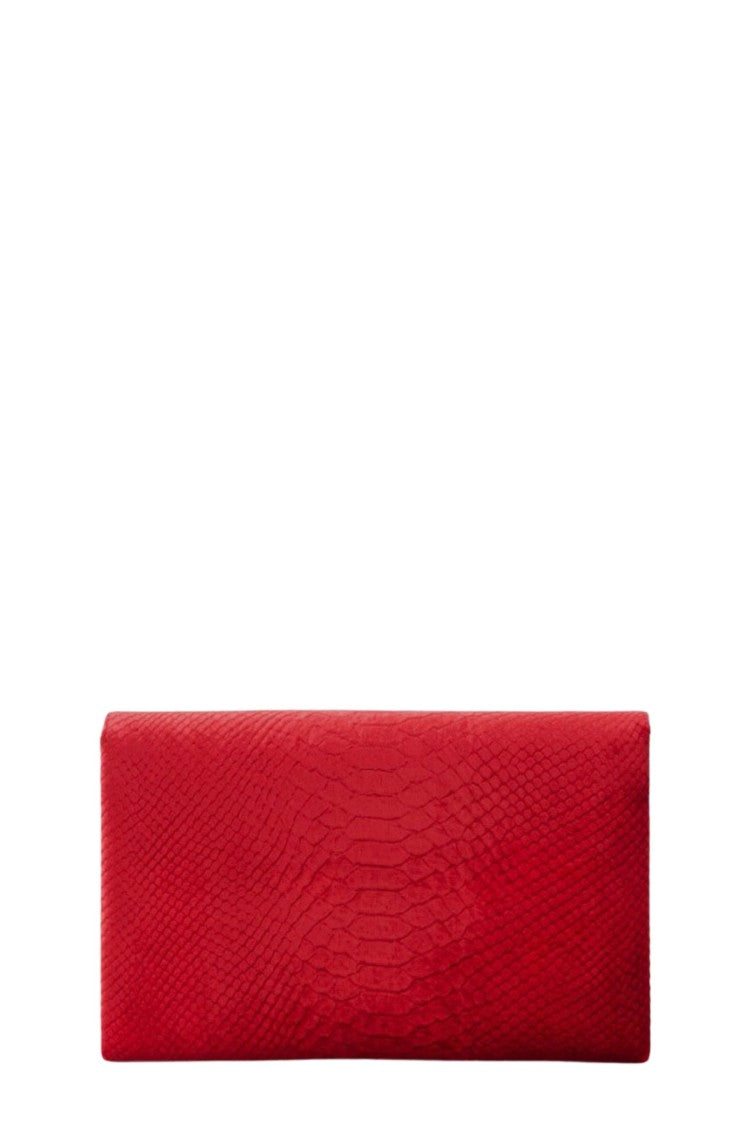 Elisabetta Franchi Structured Red Passion Handbag With Textured Finish