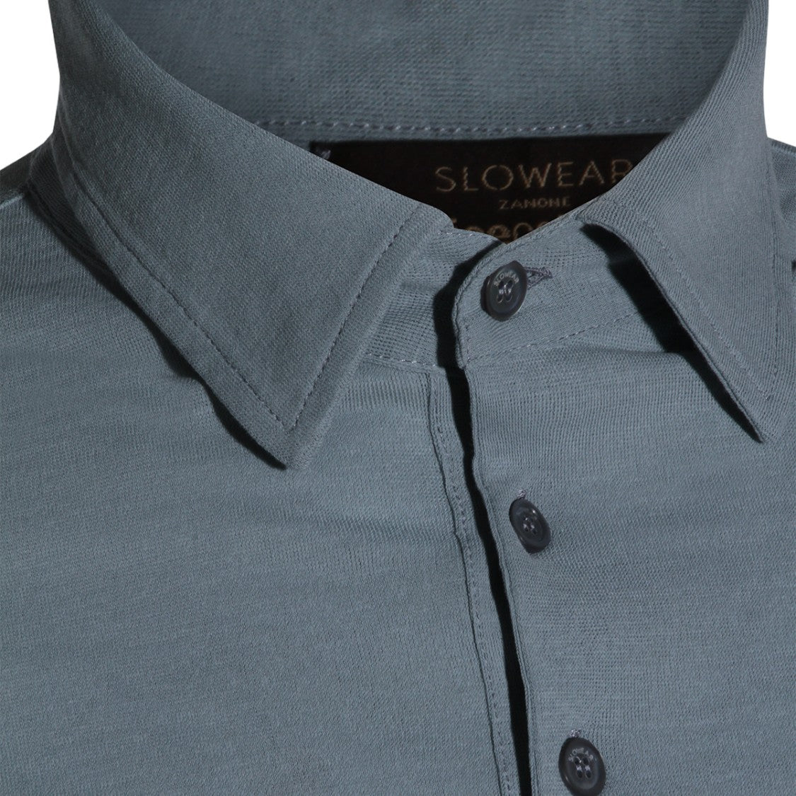 Zanone Minimalist Crew Neck Blue Polo