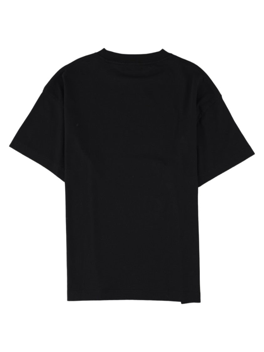Palm Angels Short-Sleeve Gothic Text Black Cotton T-Shirt