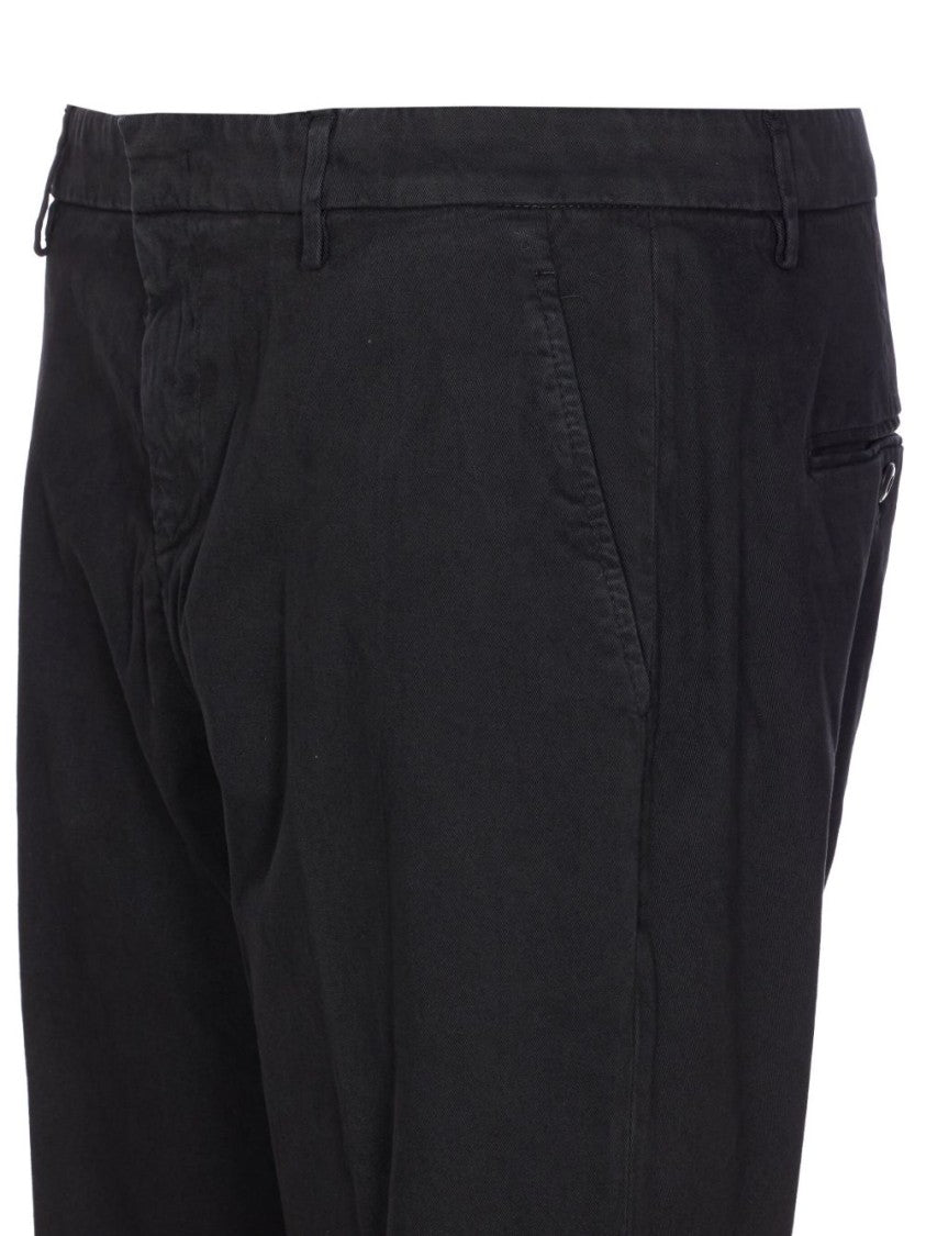 Dondup Classic Black Cotton Jeans With Functional Pockets
