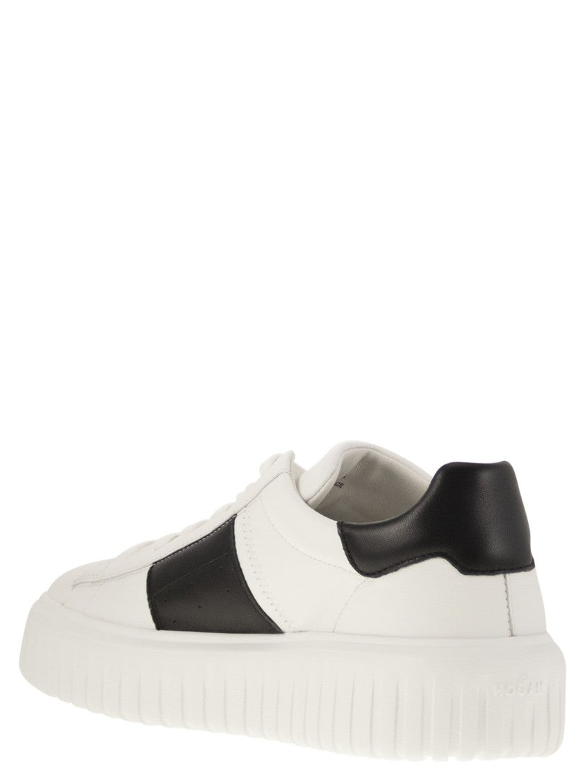 Hogan Sporty Nappa Leather Sneakers With Vertical Stripes