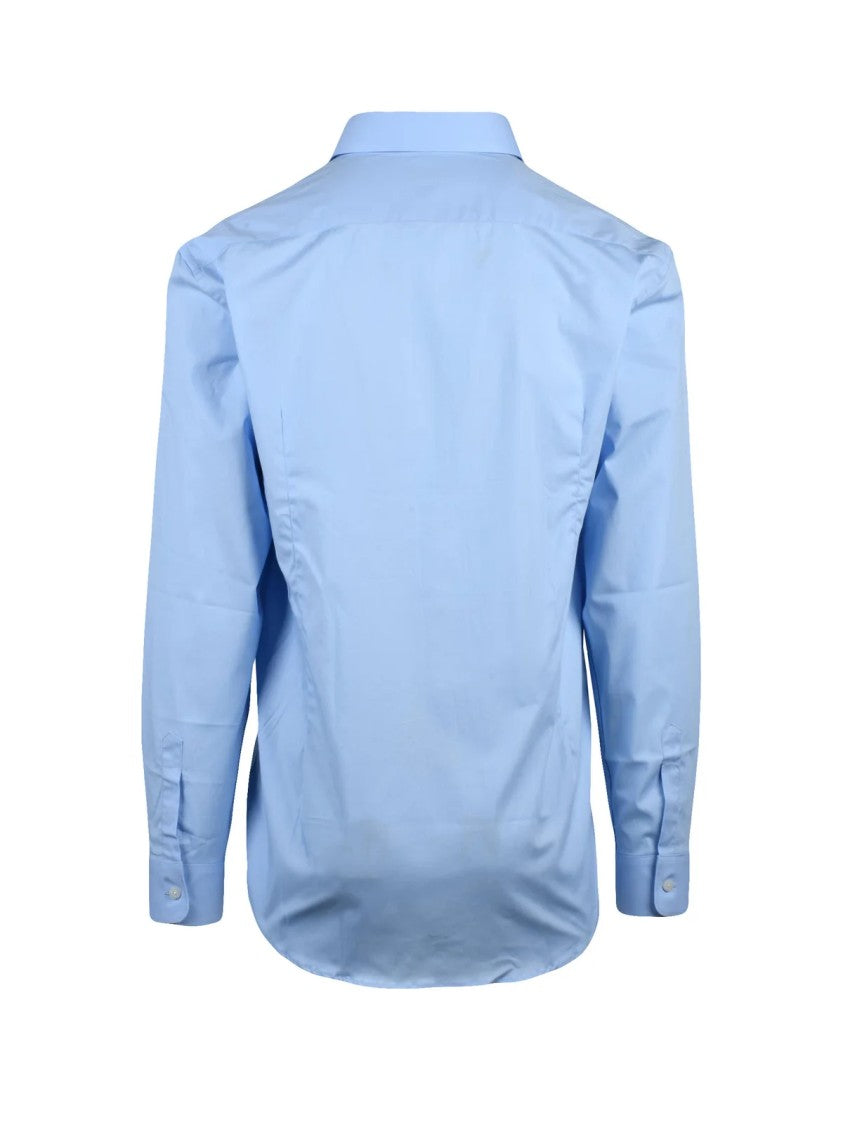 Daniele Alessandrini Light Blue Breathable Cotton-Blend Shirt