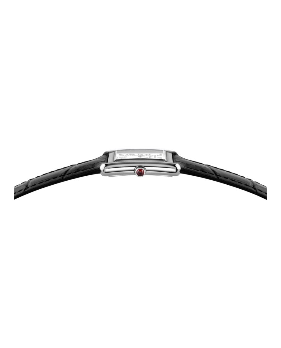 Ferragamo Portrait Black Leather Rectangular Watch