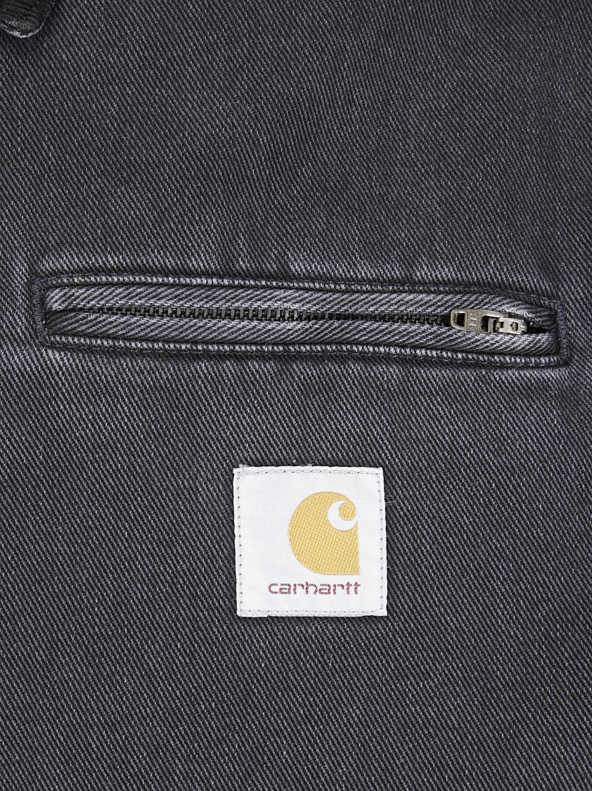 Carhartt Wip Denim Jacket With Zip Closure And Contrasting Collar