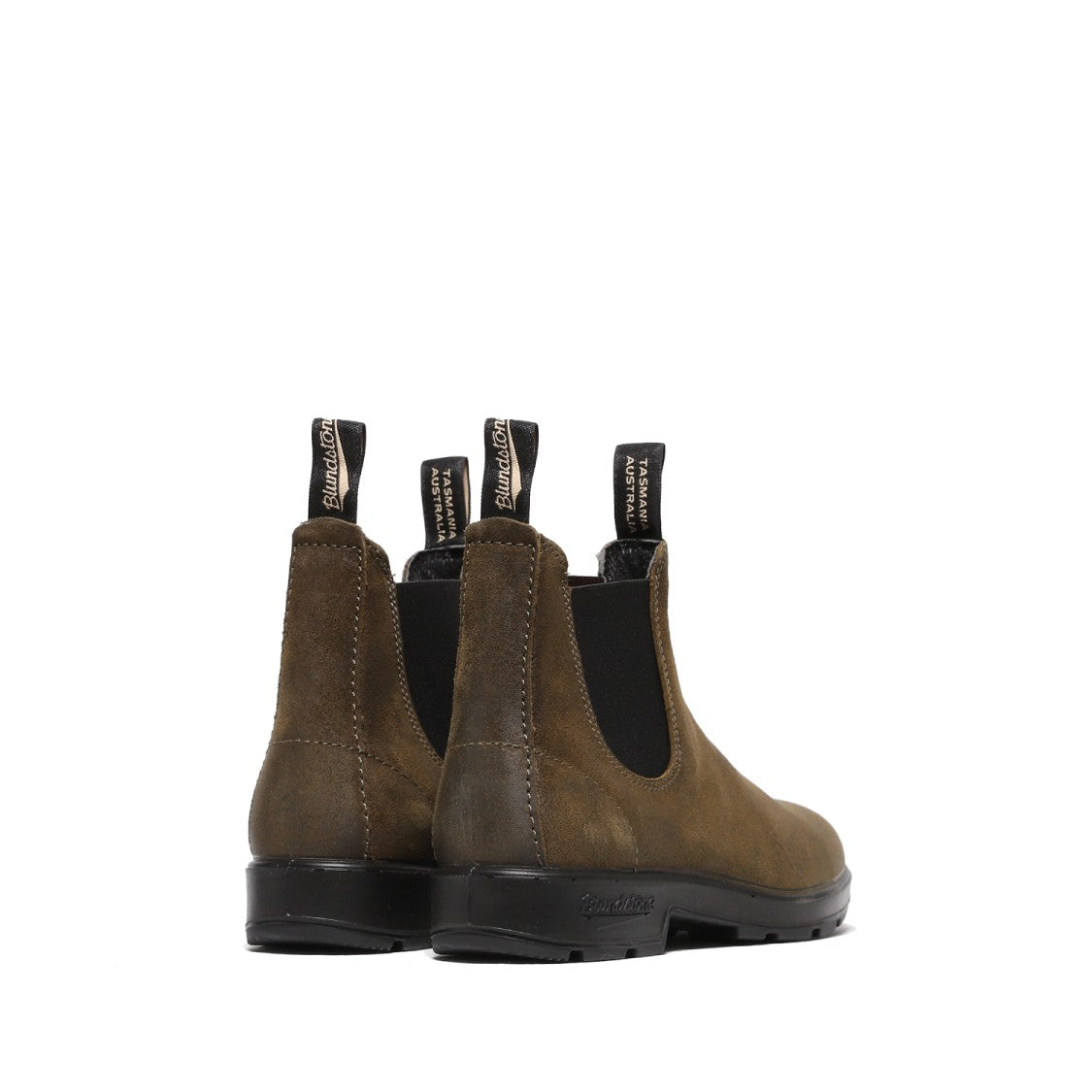Blundstone Ankle Boot With Side Elastics In Soft Green Suede