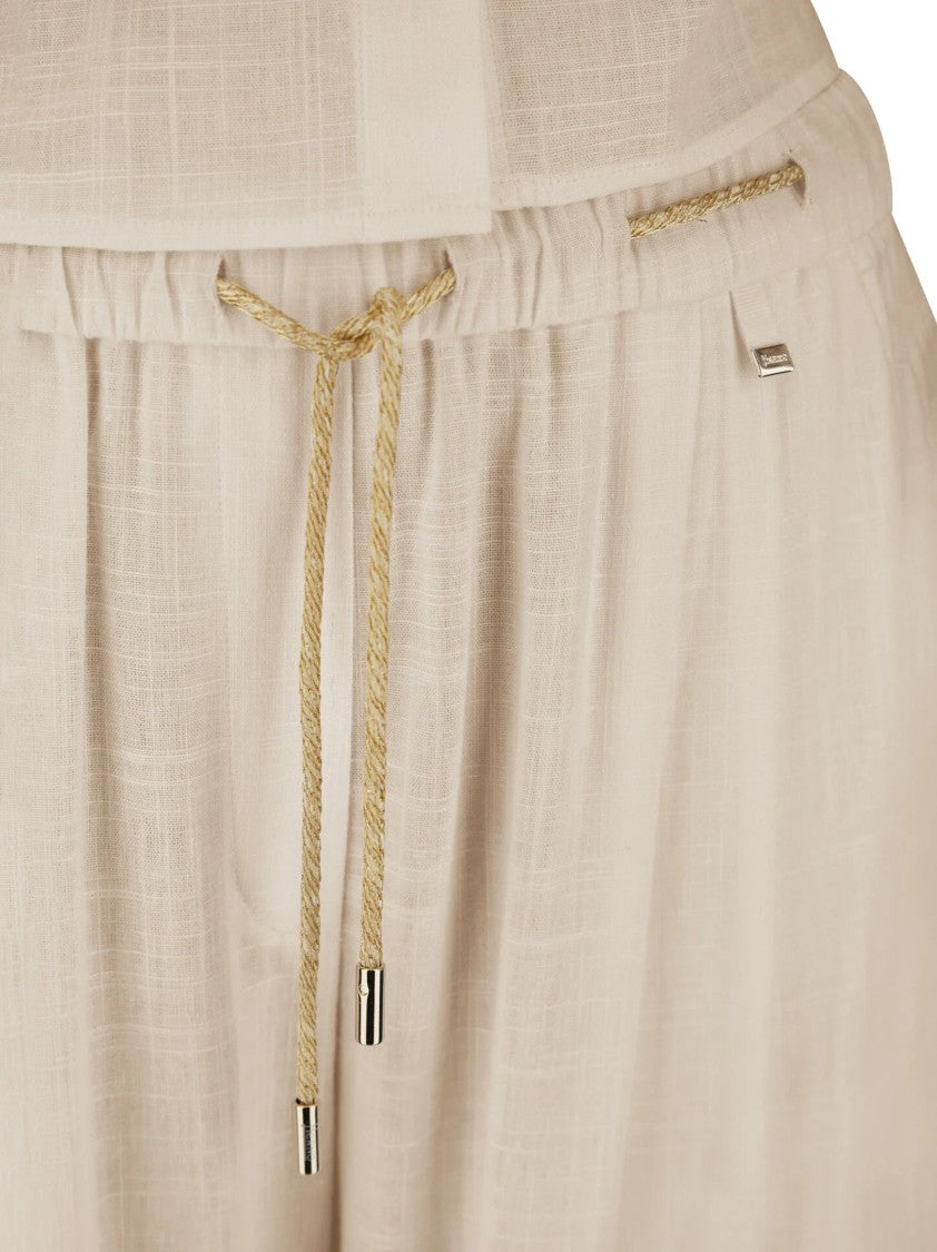 Herno Relaxed Cropped Trousers With Drawstring Waistband