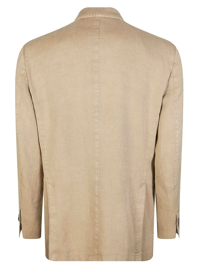 Santaniello Men Cotton Ramie Linen Unstructured Blazer