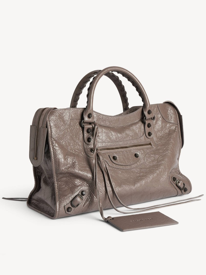 Balenciaga Medium Textured Leather Shoulder Bag With Braided Handles