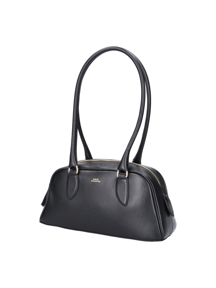 A.P.C. Black Paloma Leather Top-Handle Shoulder Bag