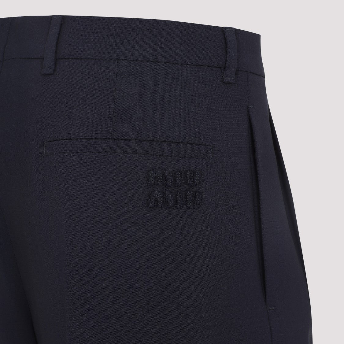 Miu Miu Sophisticated Wool Blend Trousers With Subtle Pleats