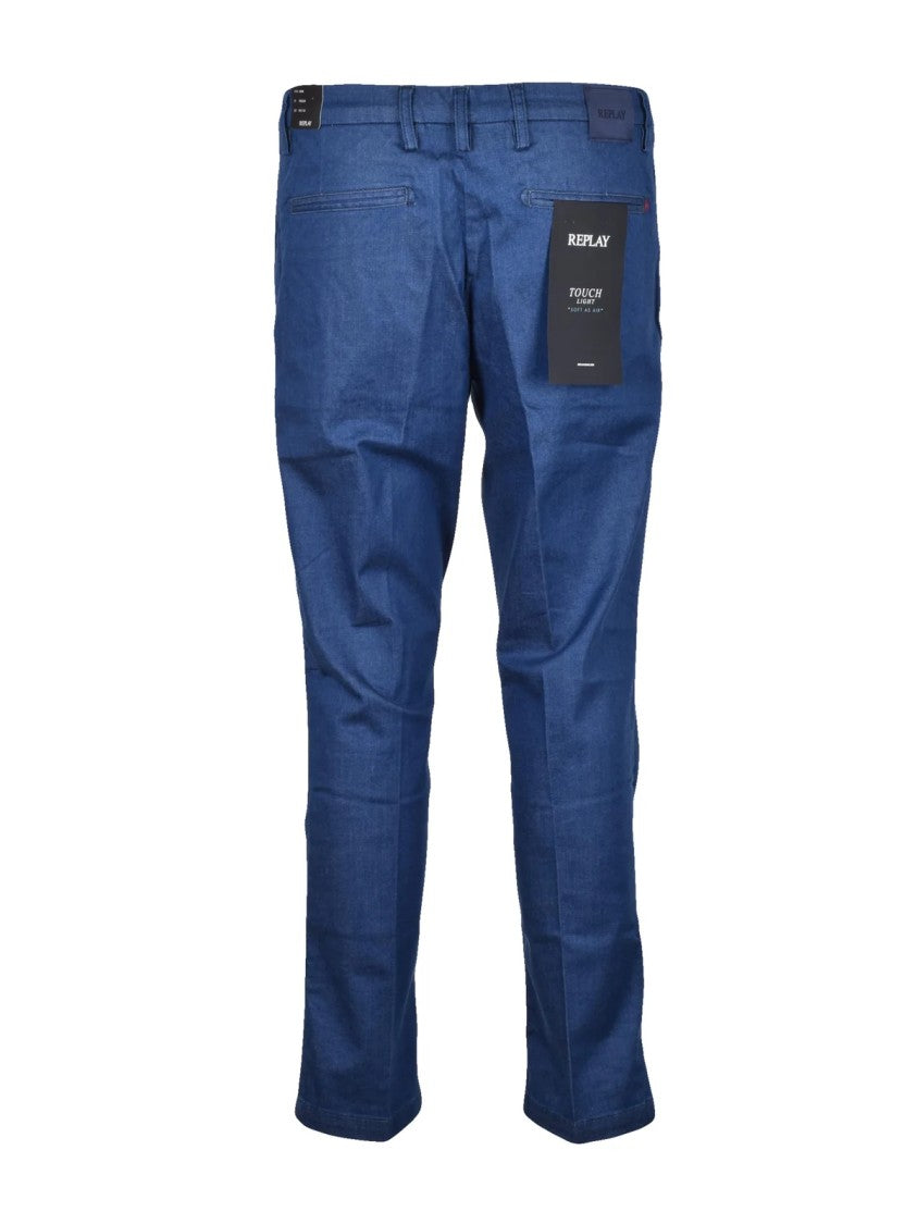 Replay Slim Fit Tailored Casual Trousers With Five-Pocket Design