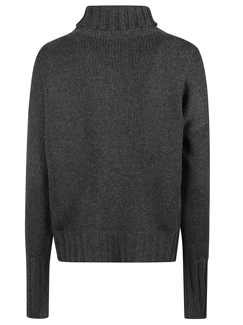 Aragona Ribbed Cropped Cashmere Turtleneck Sweater