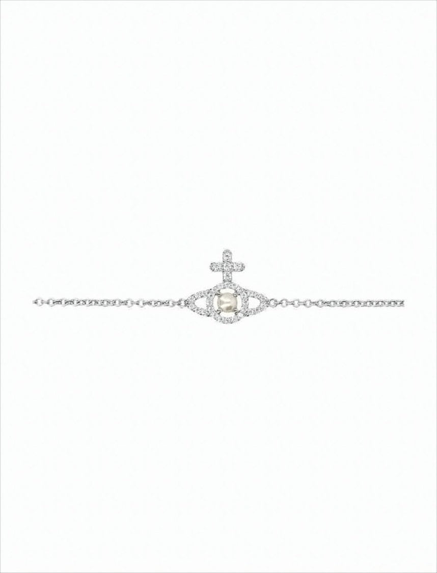 Vivienne Westwood Orb-Shaped Charm Bracelet With Cubic Zirconia And Pearl