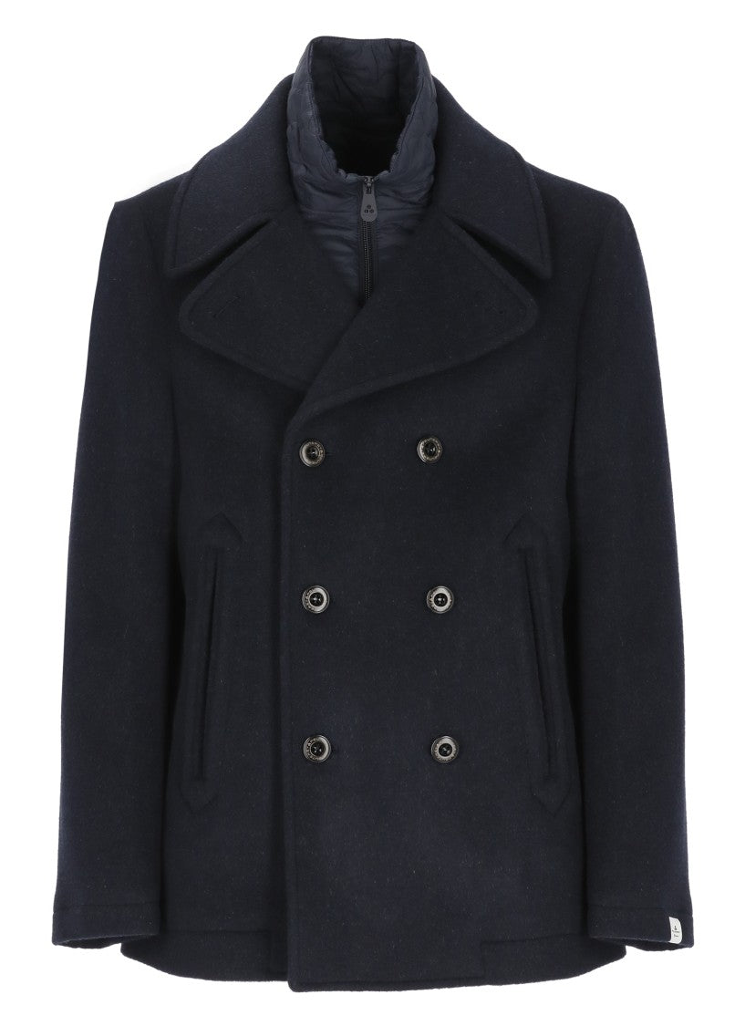 Peuterey Blue Pitloch Double-Breasted Wool Coat