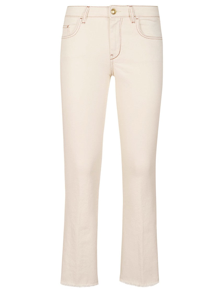 Fay Fitted Denim Jeans With Slight Flare Hem