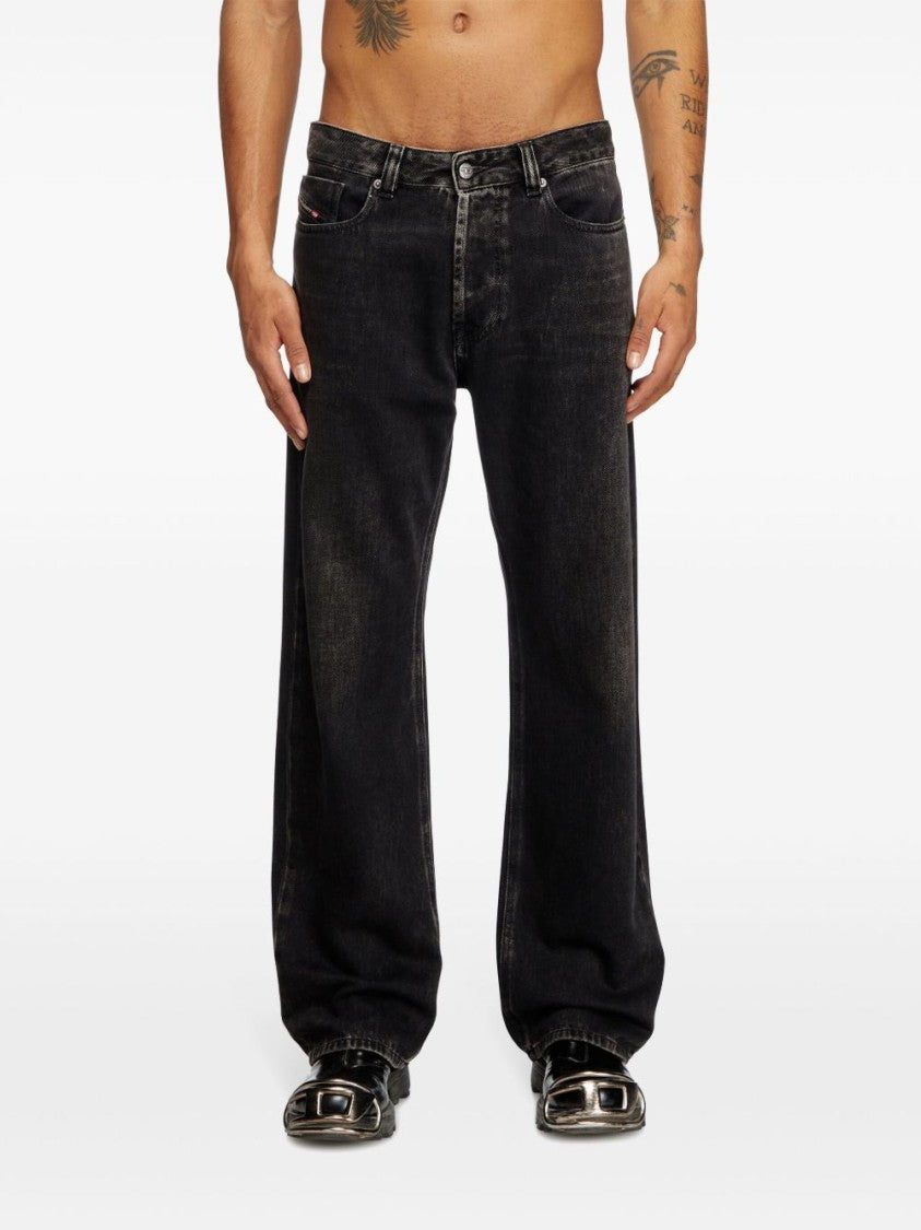 Diesel Relaxed Fit Black Washed Denim Jeans