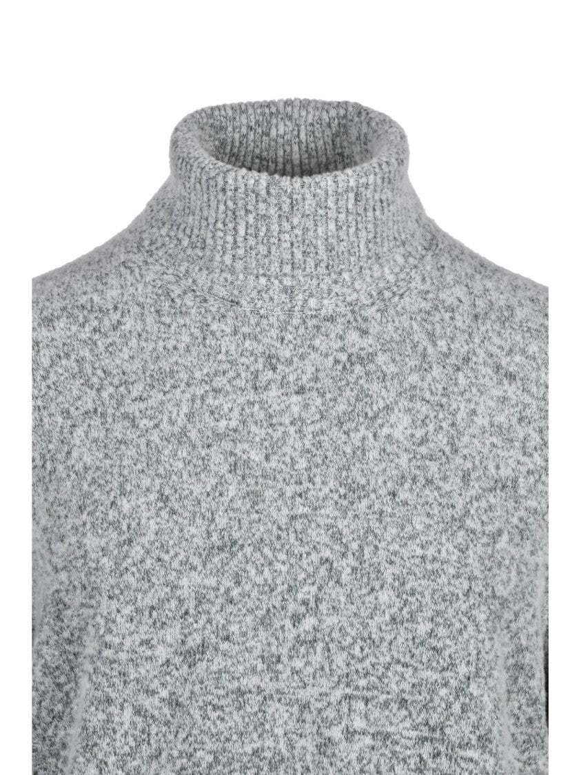 Scaglione High-Neck Merino Wool Sweater With Textured Knit