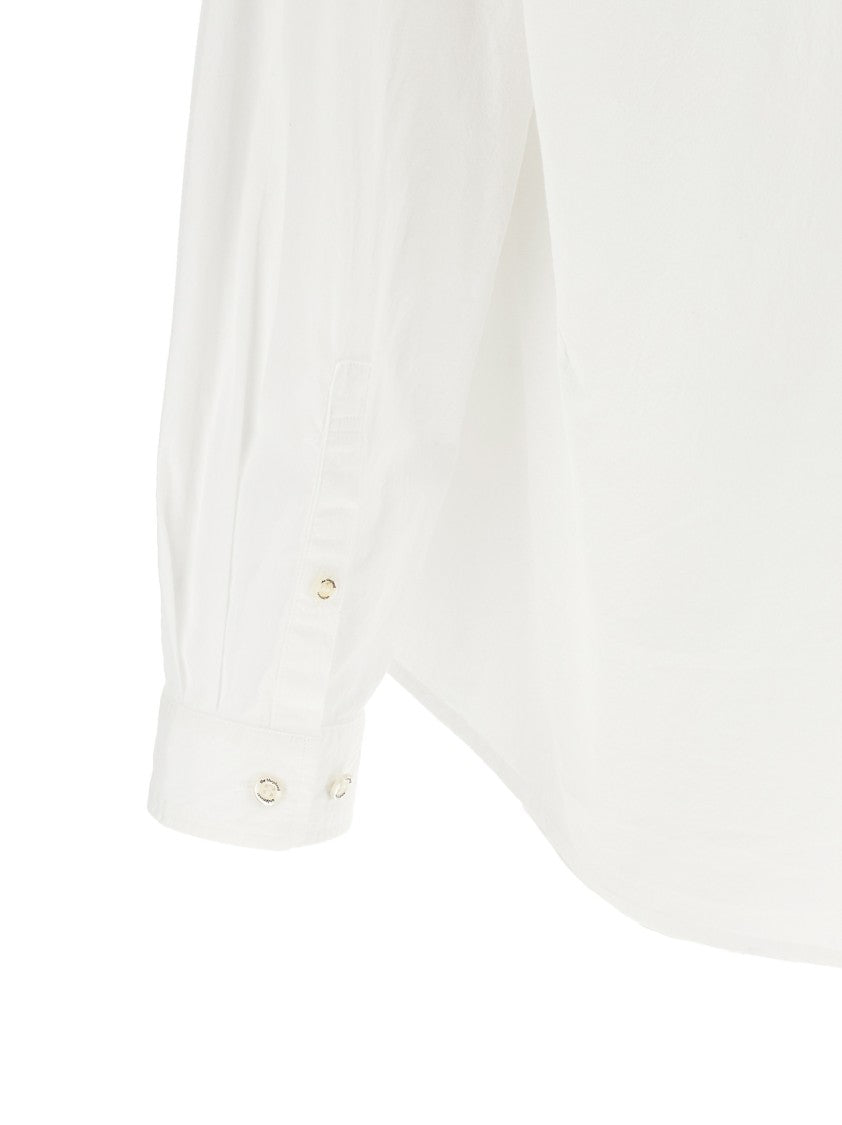 Undercover Tangled Cotton Shirt With Mandarin Collar And Asymmetrical Closure