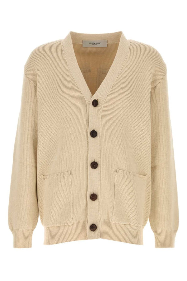 Golden Goose Beige Stretch Cotton Blend Cardigan