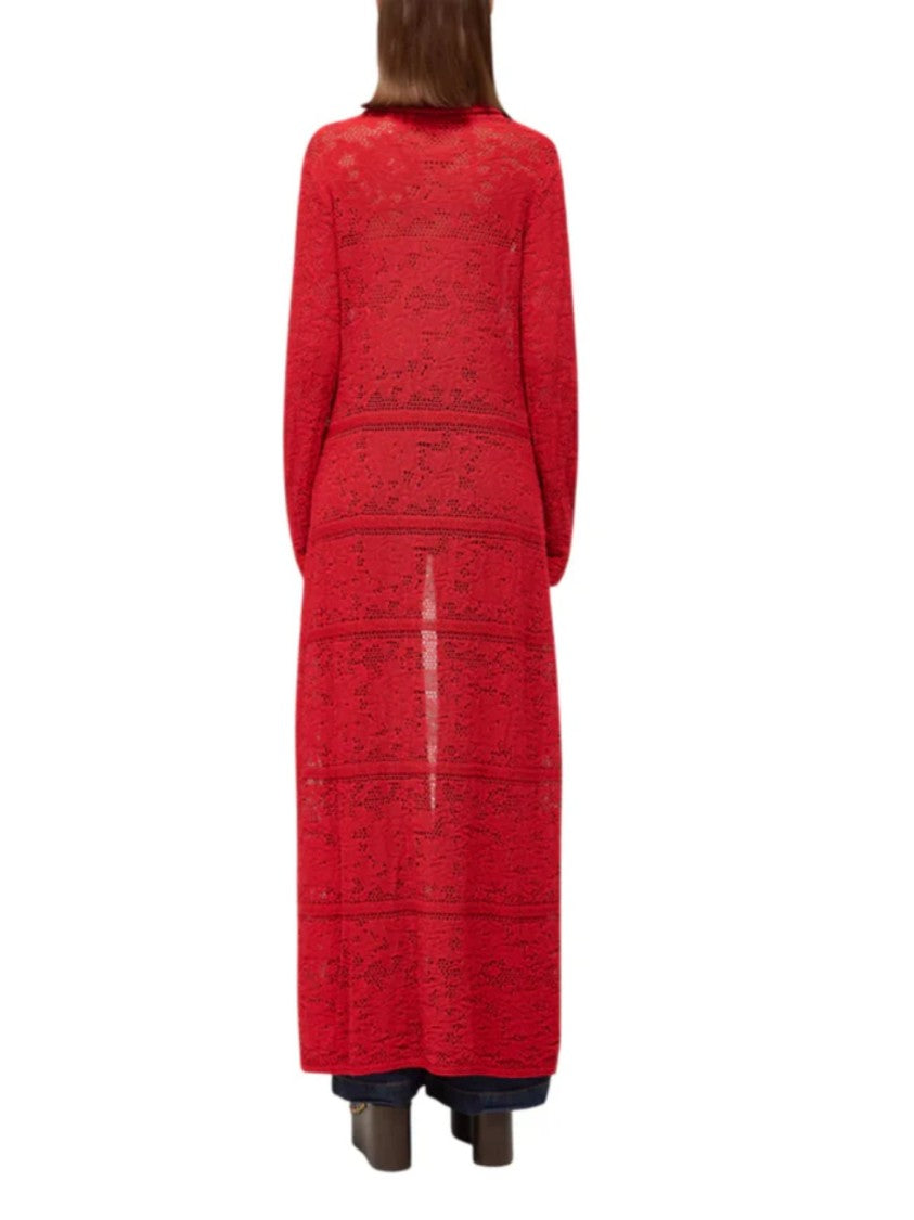 Blugirl Open-Knit Long V-Neck Cardigan