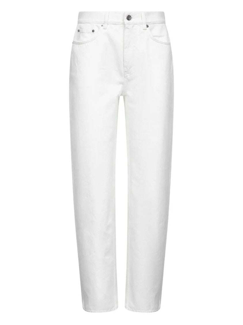Loulou Studio High-Waisted White Cotton Jeans
