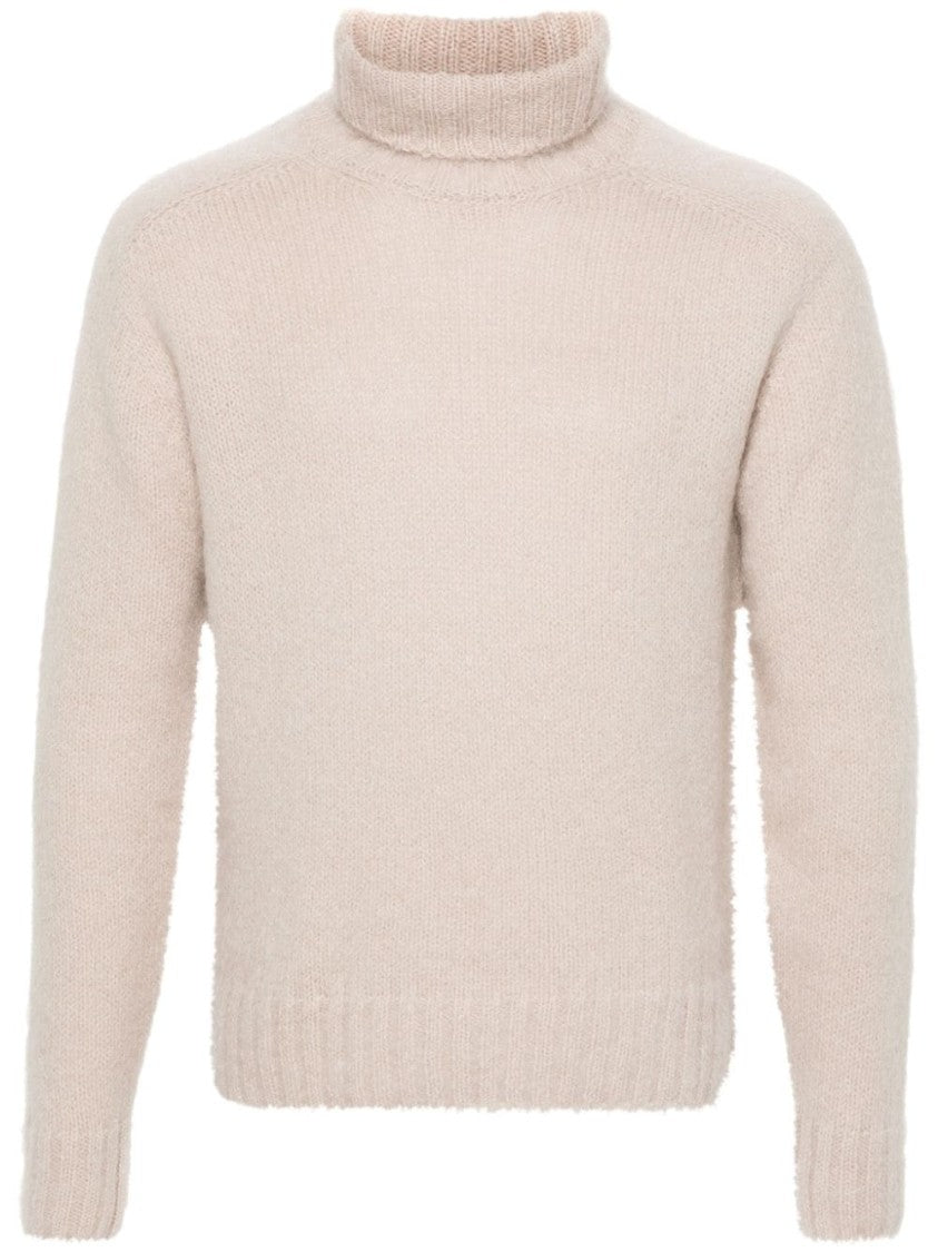 Tom Ford Mohair Turtleneck Sweater With Ribbed Detailing