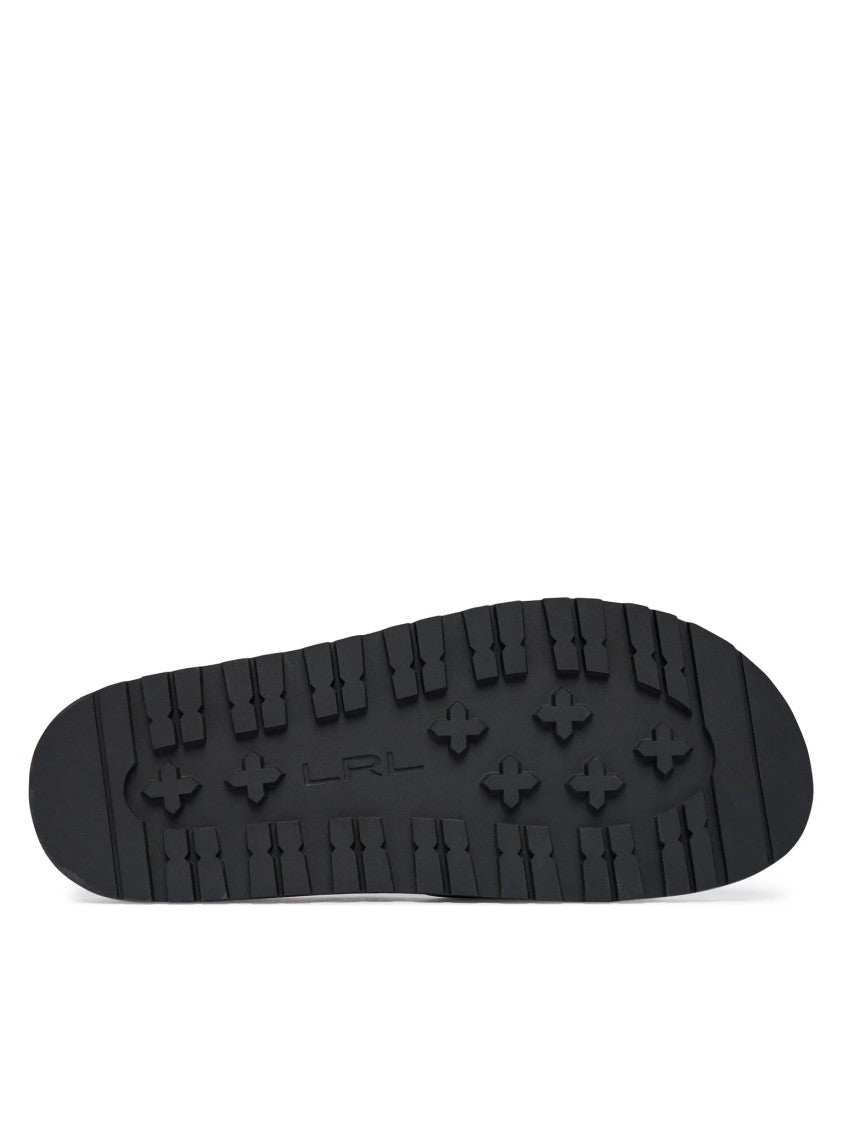 Lauren Ralph Lauren Slide Sandals With Gold-Tone Buckle Detail