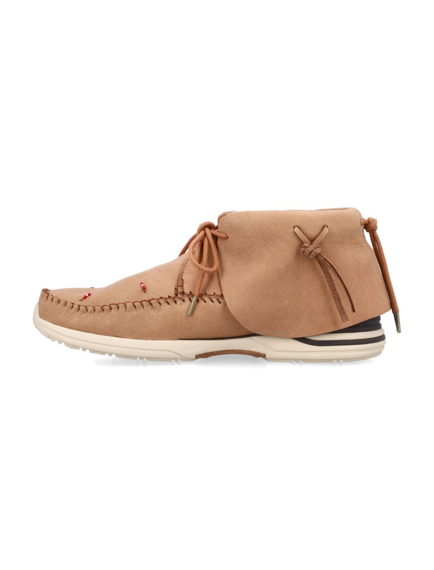 Visvim Fbt Lhamo-Folk Moccasin-Inspired Brown Leather Shoes