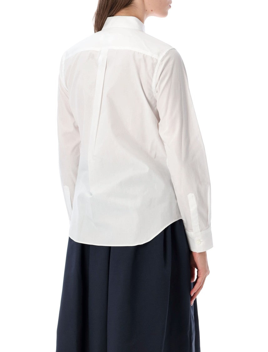 Comme Des Garçons Sangallo Lace Ruffle Front Cotton Shirt