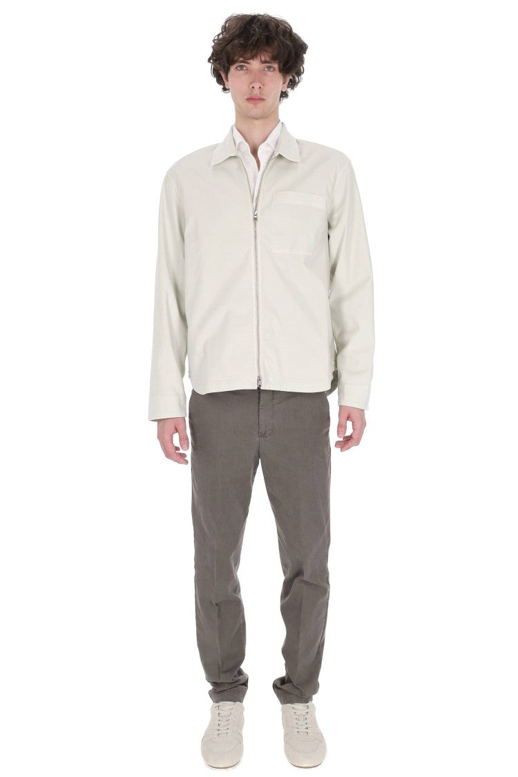 Officine Generale Malo Stretch Cotton-Lyocell Zip Overshirt Jacket
